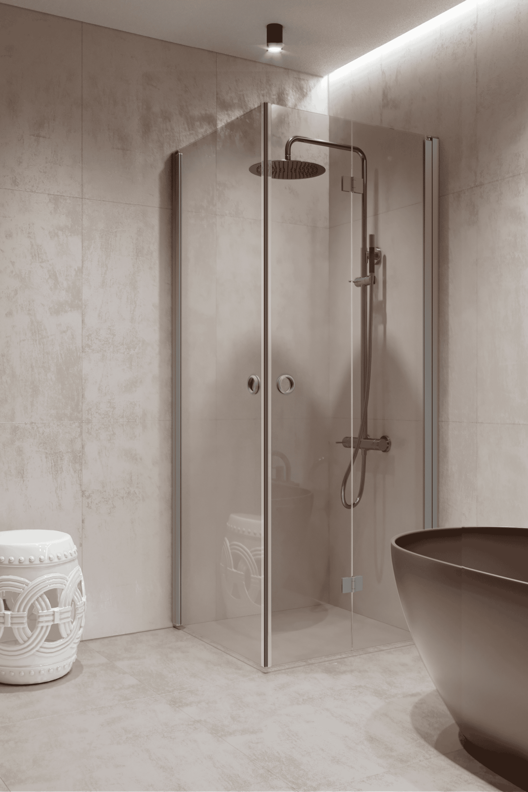 Shower enclosure Hietakari Forma 373, hinged door + folding door – 5