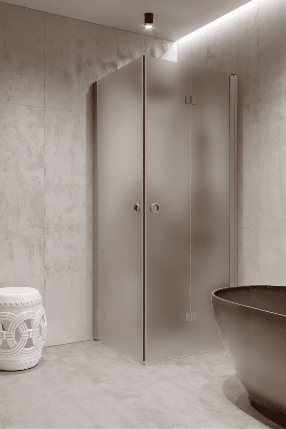 Shower enclosure Hietakari Forma 373, aluminium frame, satin frosted glass Shower enclosure Hietakari Forma 373, aluminium frame, satin frosted glass