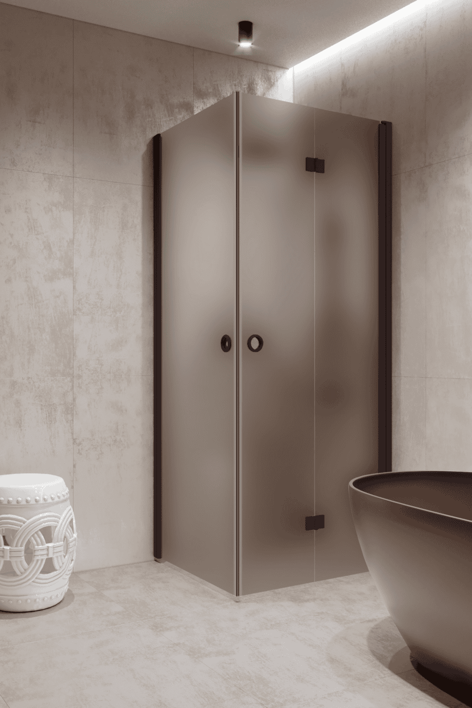 Shower enclosure Hietakari Forma 373, Cocoa frame, brown satin glass Shower enclosure Hietakari Forma 373, Cocoa frame, brown satin glass