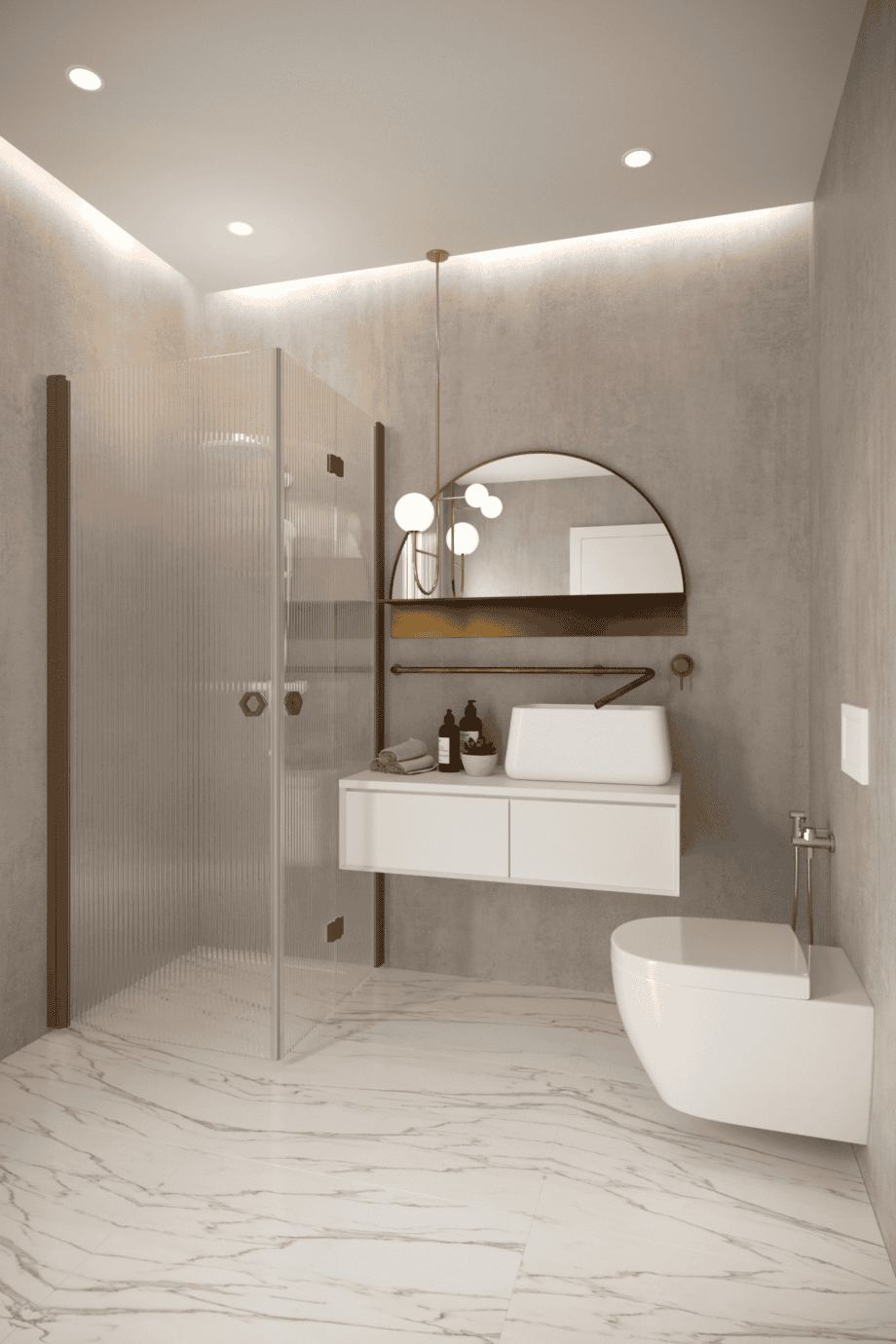 Shower enclosure Hietakari Forma 373, Mocha frame, reeded glass Shower enclosure Hietakari Forma 373, Mocha frame, reeded glass