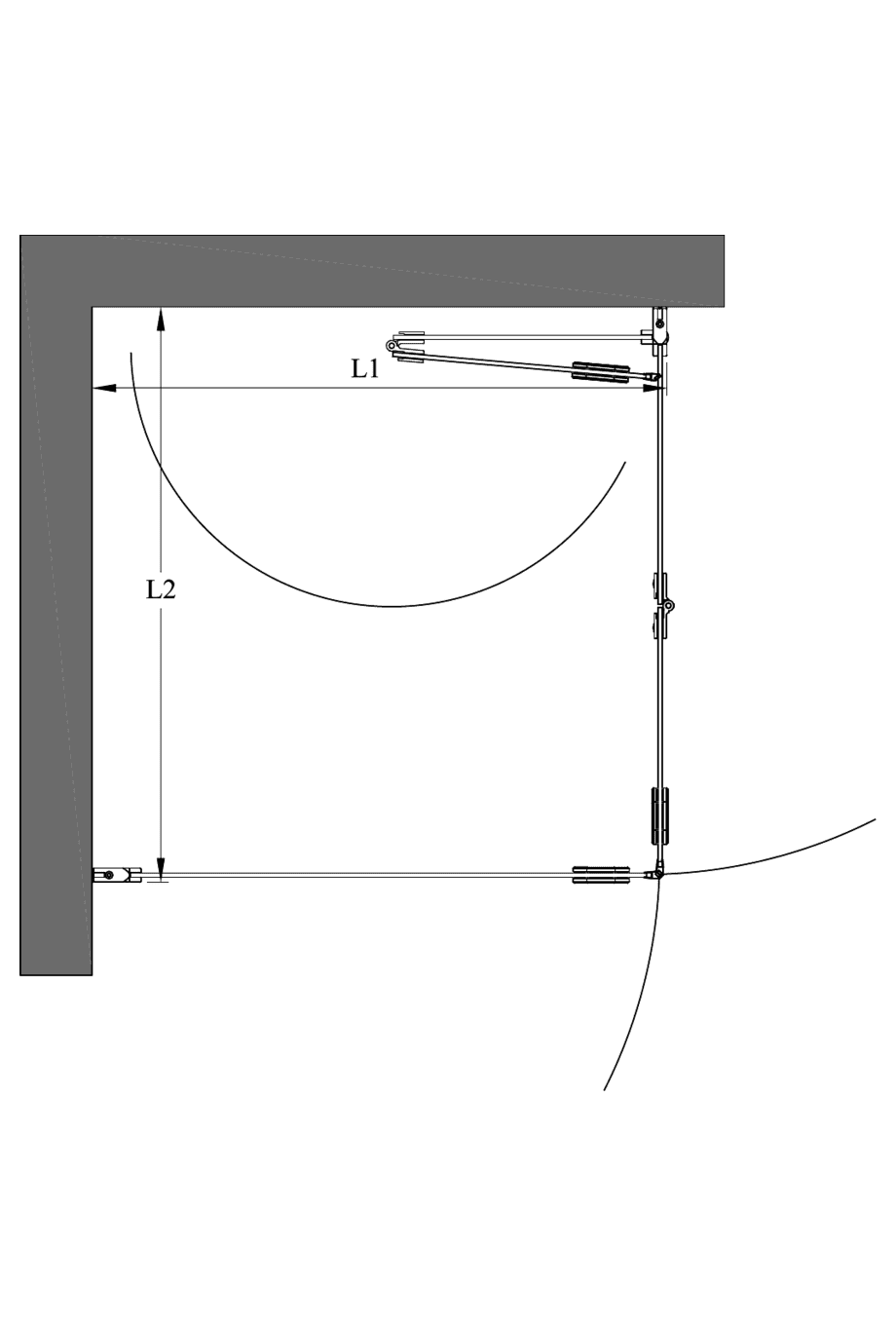 Shower enclosure Hietakari Forma 373, hinged door + folding door – 2