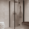 Shower enclosure Hietakari Forma 373, black frame, clear glass Shower enclosure Hietakari Forma 373, hinged door + folding door – 6