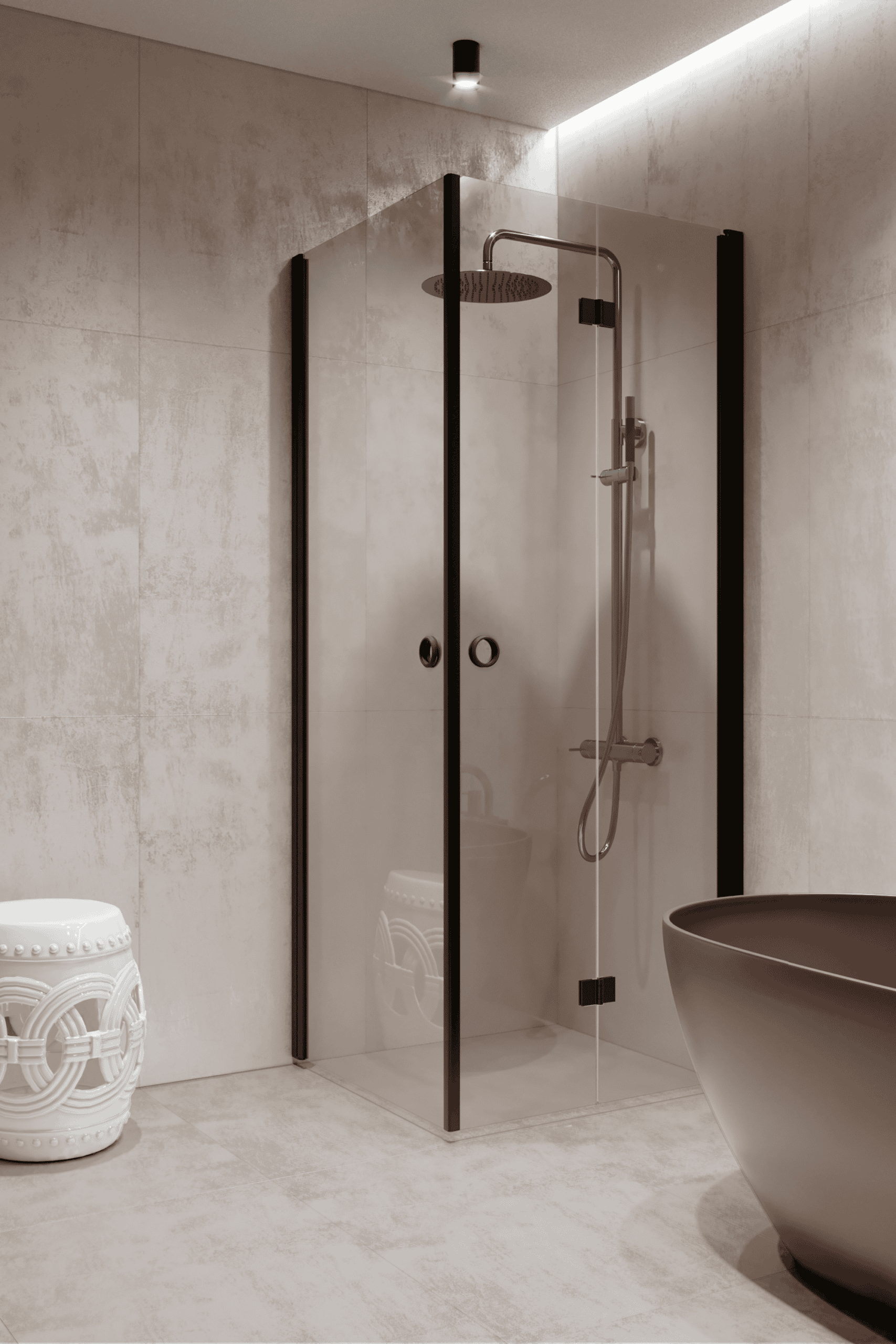 Shower enclosure Hietakari Forma 373, hinged door + folding door – 6