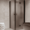 Shower enclosure Hietakari Forma 373, black frame, brown satin glass Shower enclosure Hietakari Forma 373, black frame, brown satin glass