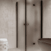 Shower enclosure Hietakari Forma 373, black frame, satin frosted glass Shower enclosure Hietakari Forma 373, black frame, satin frosted glass
