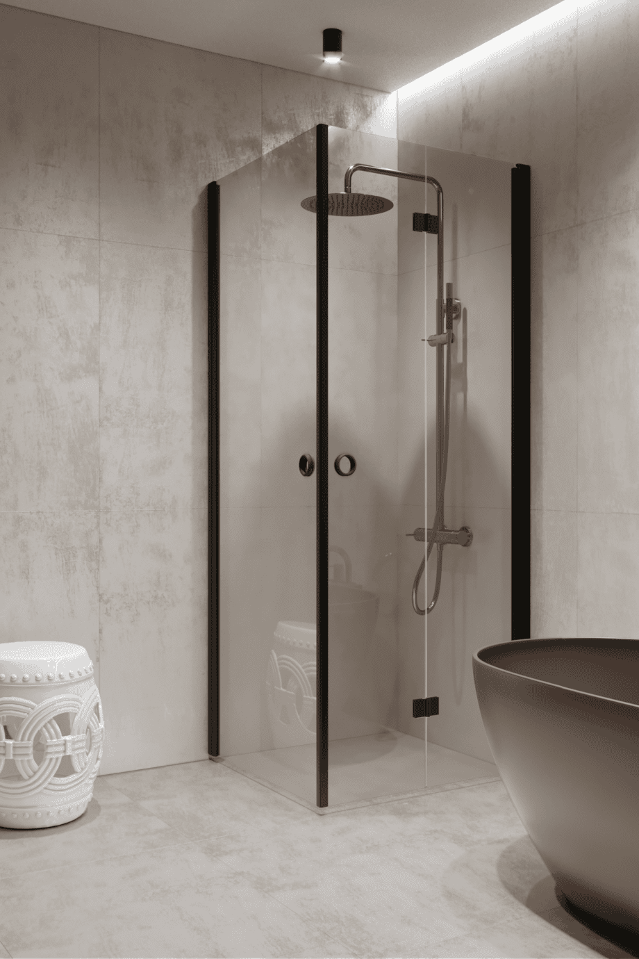 Shower enclosure Hietakari Forma 373, black frame, super bright glass Shower enclosure Hietakari Forma 373, black frame, super bright glass