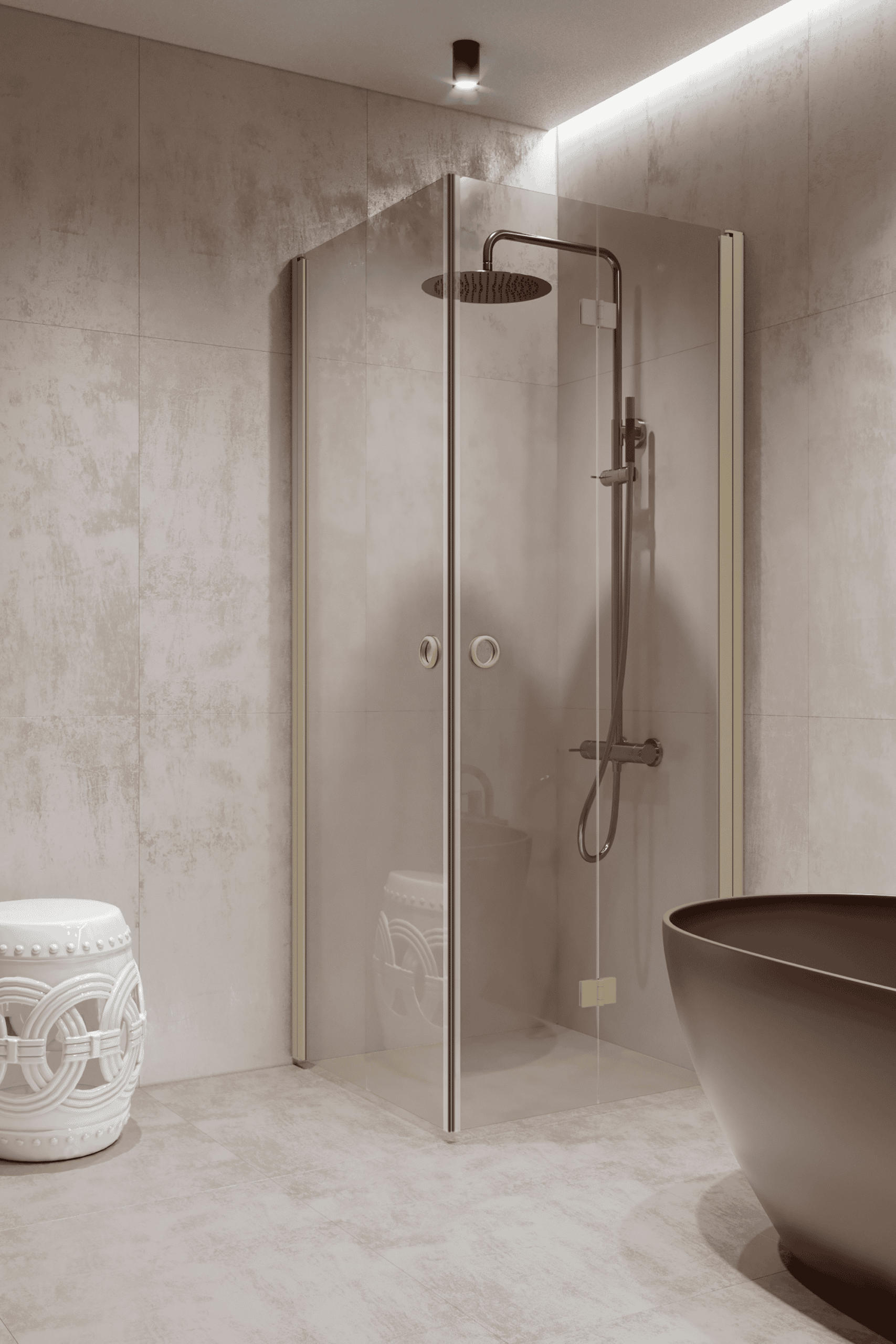 Shower enclosure Hietakari Forma 373, hinged door + folding door – 7