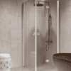 Shower enclosure Hietakari Forma 373, white frame, clear glass Shower enclosure Hietakari Forma 373, hinged door + folding door