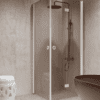 Shower enclosure Hietakari Forma 373, white frame, bronze tinted glass Shower enclosure Hietakari Forma 373, white frame, bronze tinted glass