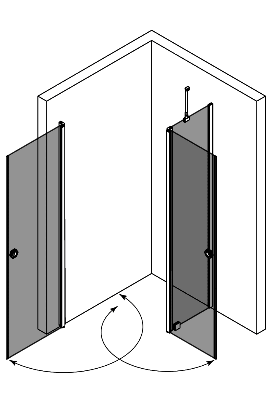 Shower enclosure Hietakari Forma 374 – 3D drawing 2 Shower enclosure Hietakari Forma 374 – 3D drawing 2
