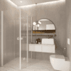 Shower enclosure Hietakari Forma 375, white frame, clear glass