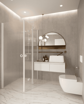Shower enclosure Hietakari Forma 375, white frame, clear glass