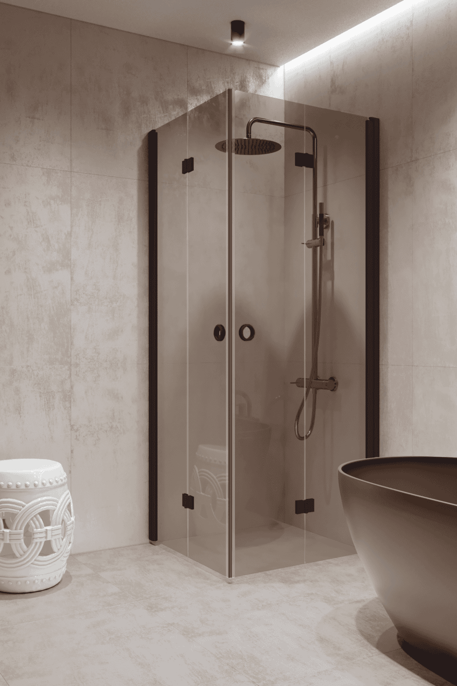 Shower enclosure Hietakari Forma 376, Cocoa frame, bronze tinted glass Shower enclosure Hietakari Forma 376, Cocoa frame, bronze tinted glass