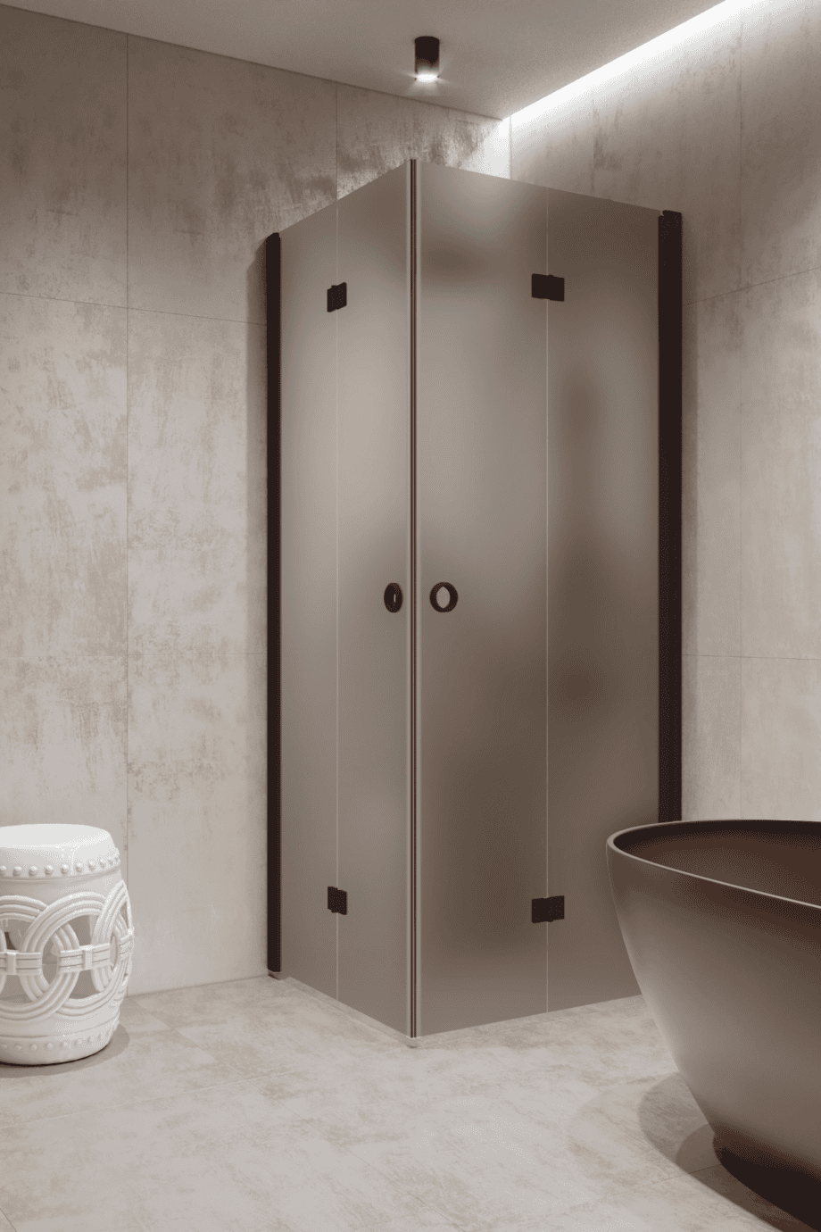 Shower enclosure Hietakari Forma 376, Cocoa frame, brown satin glass Shower enclosure Hietakari Forma 376, Cocoa frame, brown satin glass
