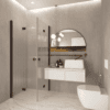 Shower enclosure Hietakari Forma 376, Cocoa frame, reeded glass Shower enclosure Hietakari Forma 376, Cocoa frame, reeded glass