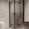 Shower enclosure Hietakari Forma 376, black frame, grey satin glass Shower enclosure Hietakari Forma 376, black frame, grey satin glass