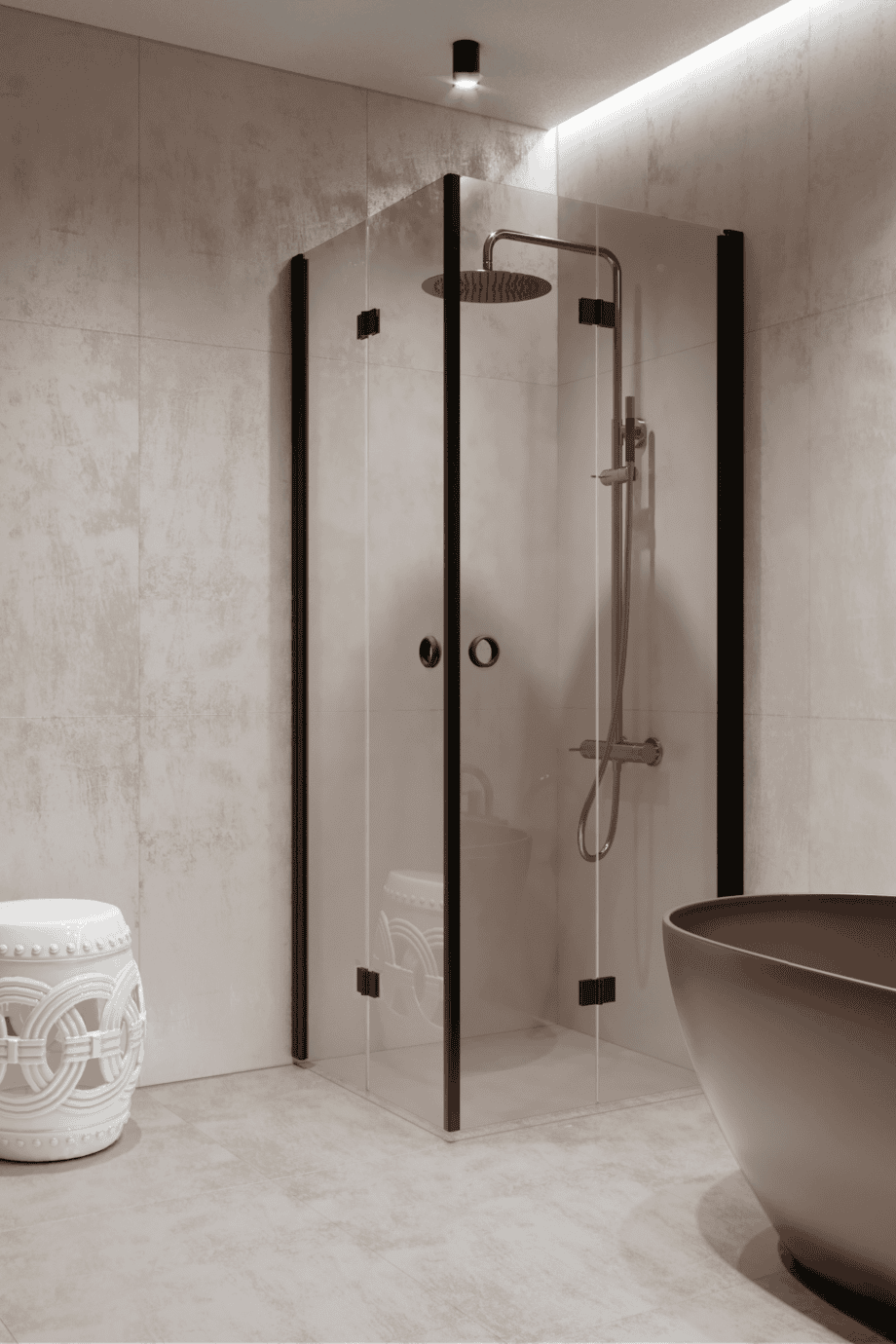 Shower enclosure Hietakari Forma 376, black frame, clear glass Shower enclosure Hietakari Forma 376, black frame, clear glass