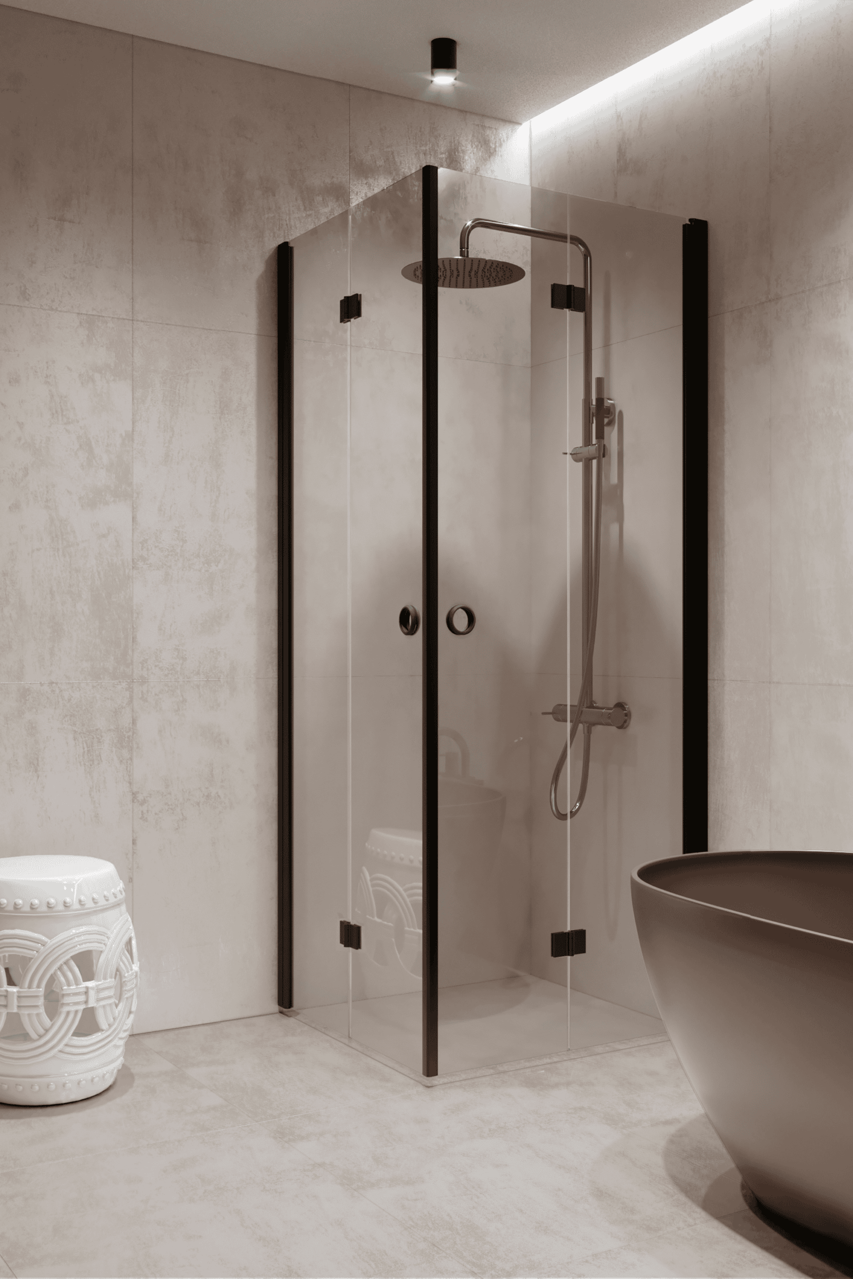 Shower enclosure Hietakari Forma 376, black frame, clear glass Shower enclosure Hietakari Forma 376, black frame, clear glass