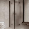 Shower enclosure Hietakari Forma 376, black frame, satin frosted glass Shower enclosure Hietakari Forma 376, black frame, satin frosted glass