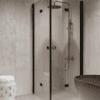 Shower enclosure Hietakari Forma 376, black frame, super bright glass Shower enclosure Hietakari Forma 376, black frame, super bright glass