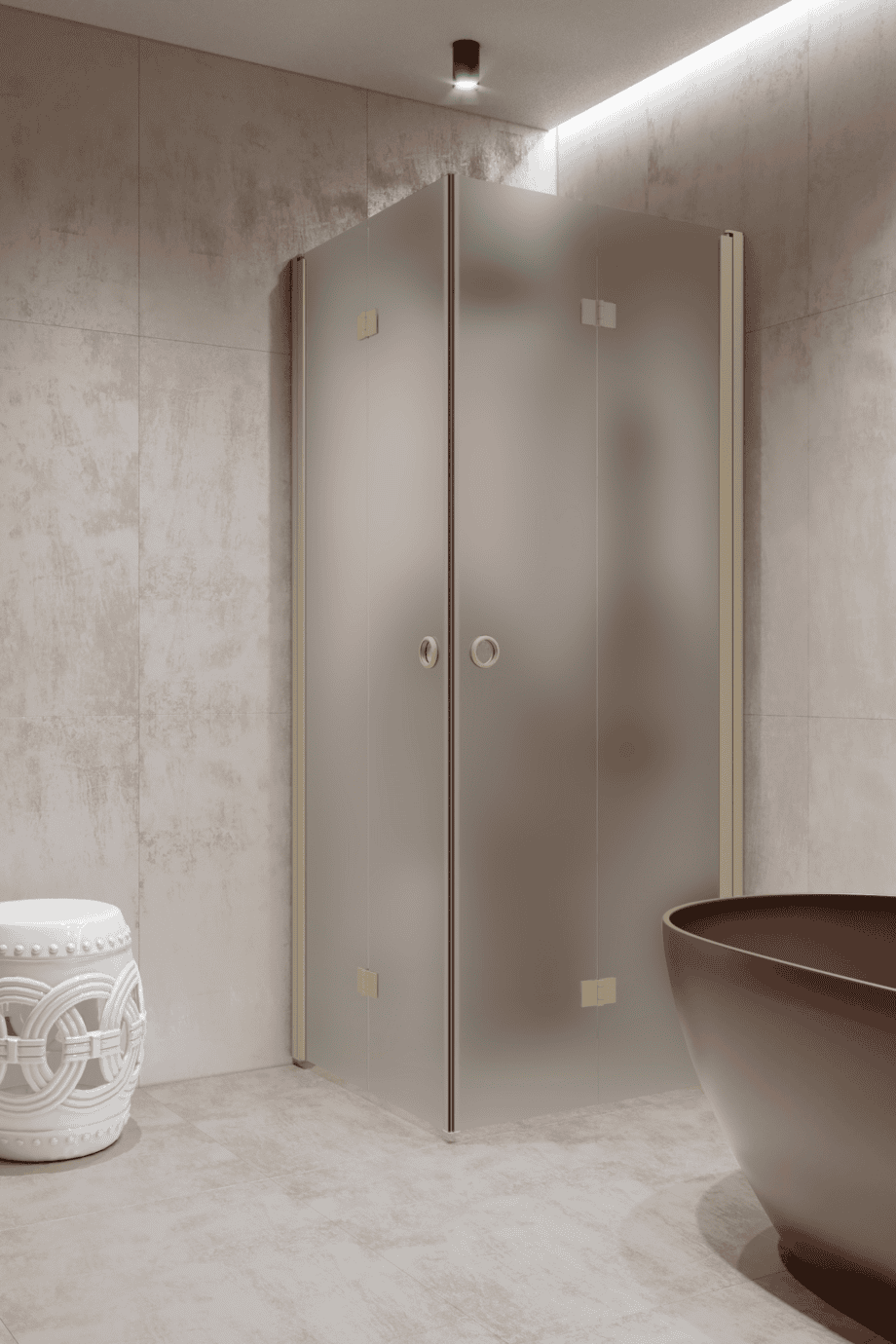 Shower enclosure Hietakari Forma 376, Sand frame, satin frosted glass Shower enclosure Hietakari Forma 376, Sand frame, satin frosted glass
