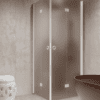 Shower enclosure Hietakari Forma 376, white frame, brown satin glass Shower enclosure Hietakari Forma 376, white frame, brown satin glass