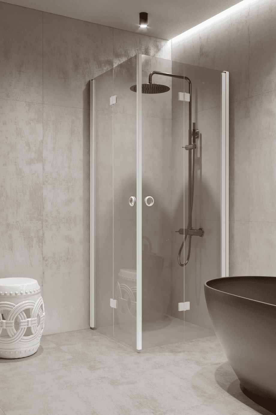 Shower enclosure Hietakari Forma 376, white frame, super bright glass Shower enclosure Hietakari Forma 376, white frame, super bright glass