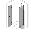 Shower enclosure Hietakari Forma 377, folding door + hinged door with fixed part – view 4 Shower enclosure Hietakari Forma 377, folding door + hinged door with fixed part – 4