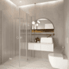 Shower enclosure Hietakari Forma 377, folding door + hinged door with fixed part – view 5 Shower enclosure Hietakari Forma 377, folding door + hinged door with fixed part – 5