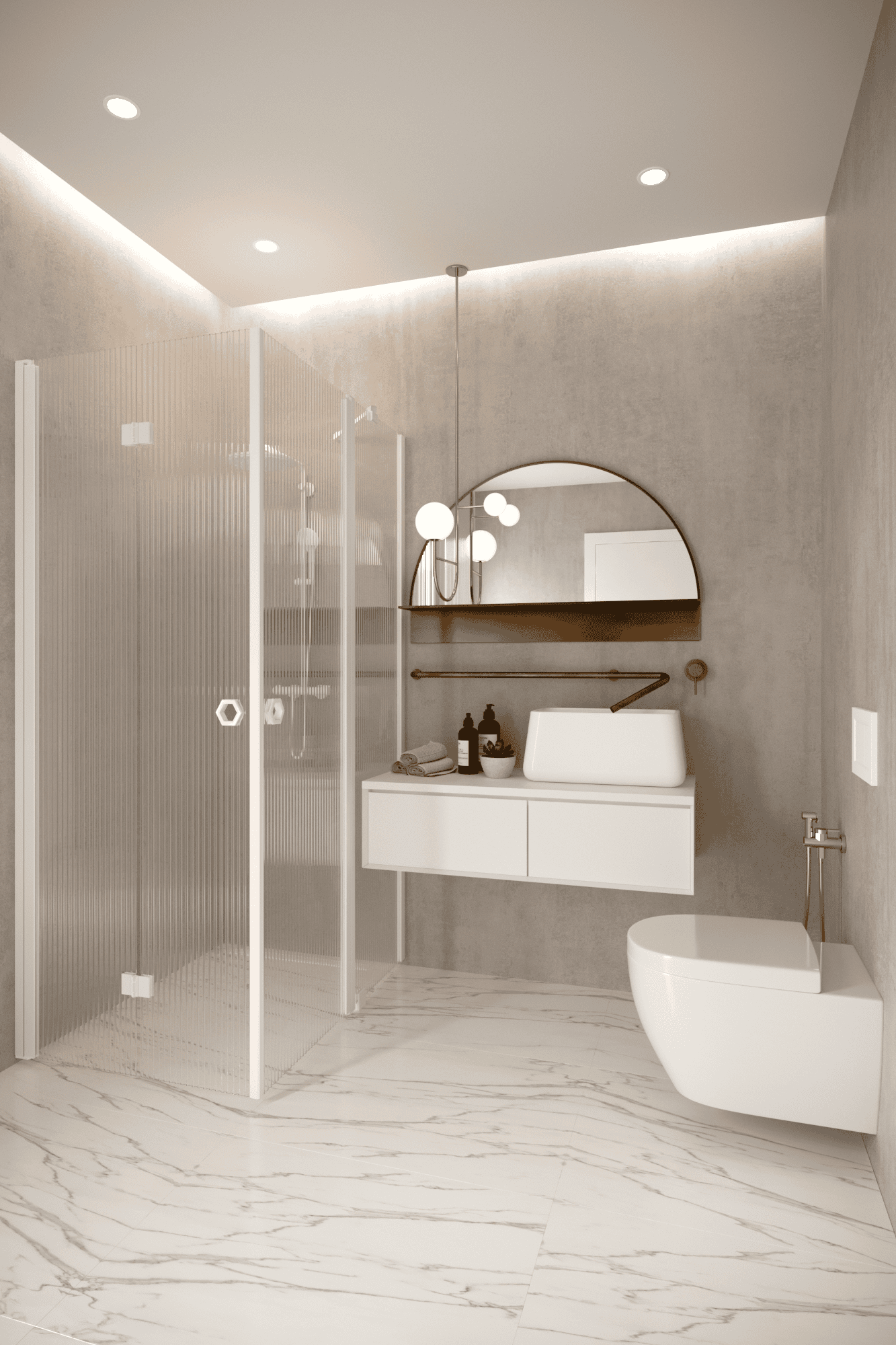 Shower enclosure Hietakari Forma 377, folding door + hinged door with fixed part