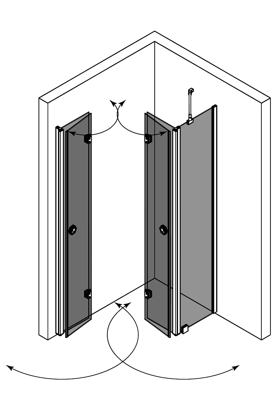 Shower enclosure Hietakari Forma 378 – 3D drawing 2 Shower enclosure Hietakari Forma 378 – 3D drawing 2