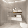 Shower enclosure Hietakari Forma 378, folding door + folding door with fixed part – view 5 Shower enclosure Hietakari Forma 378, folding door + folding door with fixed part – 5
