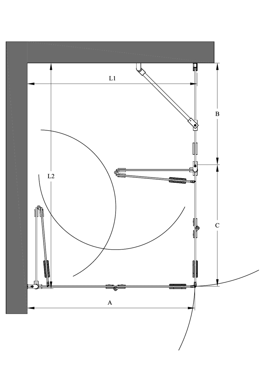 Shower enclosure Hietakari Forma 378 – dimension drawing Shower enclosure Hietakari Forma 378 – dimension drawing