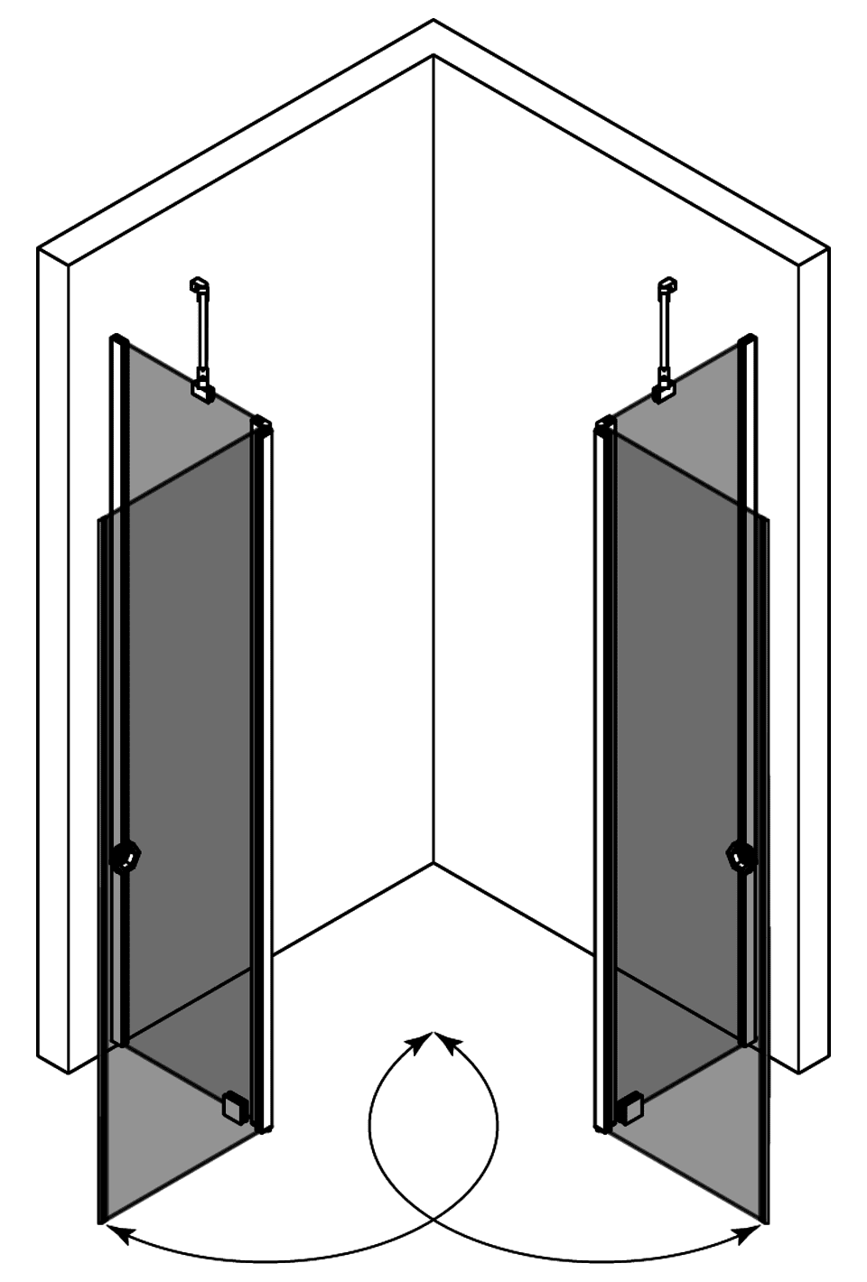 Shower enclosure Hietakari Forma 379 – 3D drawing 2 Shower enclosure Hietakari Forma 379 – 3D drawing 2