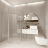 Shower enclosure Hietakari Forma 379, hinged door with fixed part + hinged door with fixed part – view 5 Shower enclosure Hietakari Forma 379, hinged door with fixed part + hinged door with fixed part – 5