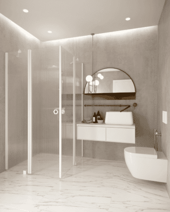 Shower enclosure Hietakari Forma 379, hinged door with fixed part + hinged door with fixed part