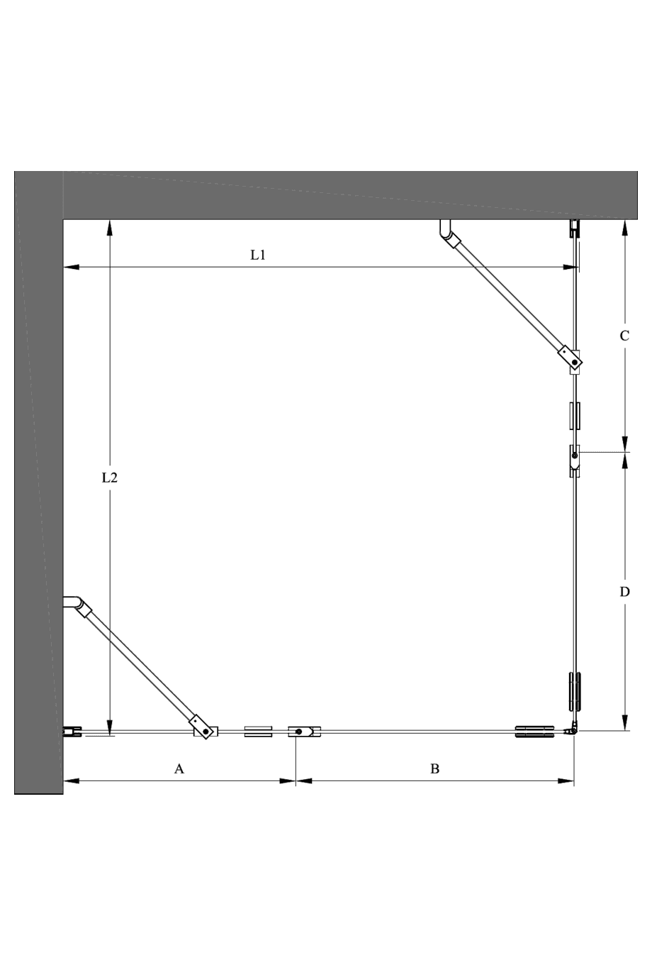 Shower enclosure Hietakari Forma 379, hinged door with fixed part + hinged door with fixed part – 2