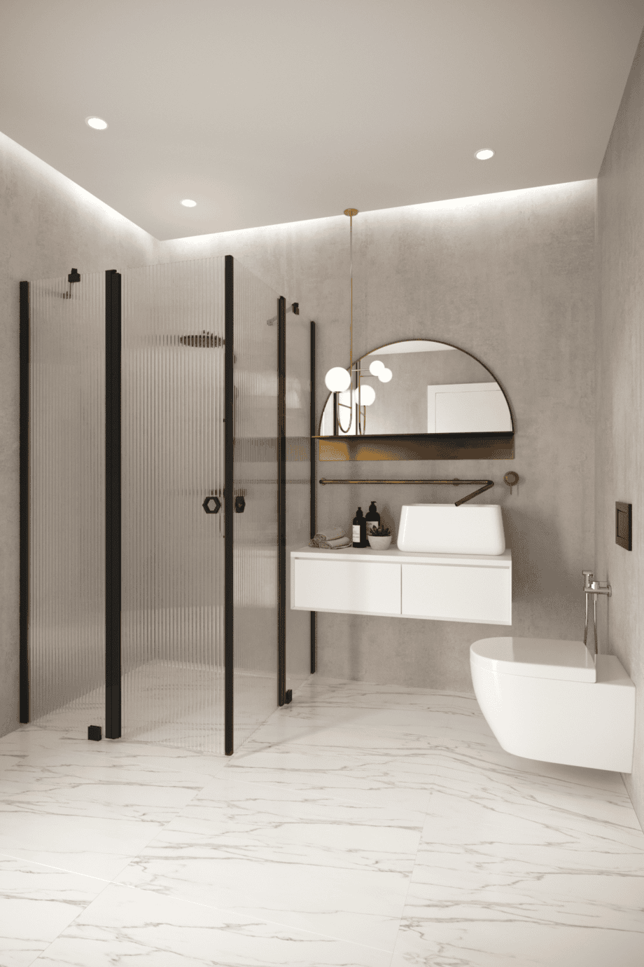 Shower enclosure Hietakari Forma 379, hinged door with fixed part + hinged door with fixed part – view 6 Shower enclosure Hietakari Forma 379, hinged door with fixed part + hinged door with fixed part – 6