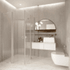 Shower enclosure Hietakari Forma 380, aluminium frame, clear glass Shower enclosure Hietakari Forma 380, hinged door with fixed part + folding door with fixed part ā 5