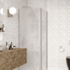 Shower enclosure Hietakari Infinia 251, aluminium frame, Chinchilla patterned glass