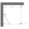 Shower enclosure Hietakari Infinia 251 – dimension drawing
