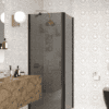 Shower enclosure Hietakari Infinia 251, black frame, grey tinted glass