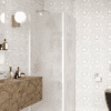Shower enclosure Hietakari Infinia 251, white frame, Chinchilla patterned glass