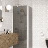 Shower enclosure Hietakari Infinia 251, white frame, grey tinted glass
