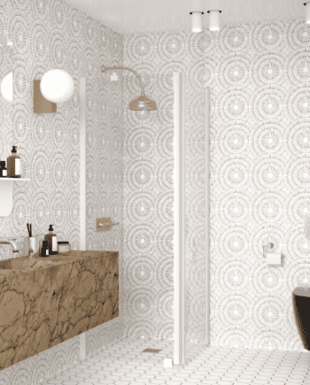 Shower enclosure Hietakari Infinia 251, white frame, clear glass