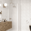 Shower enclosure Hietakari Infinia 251, white frame, satin frosted glass