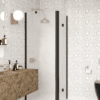 Shower enclosure Hietakari Infinia 252, black frame, satin frosted glass Shower enclosure Hietakari Infinia 252, black frame, satin frosted glass
