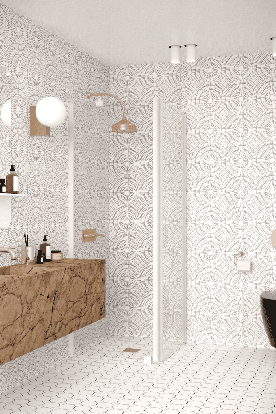Shower enclosure Hietakari Infinia 252, fixed wall + folding door