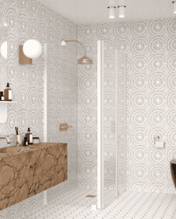 Shower enclosure Hietakari Infinia 253, fixed wall + hinged door with fixed part