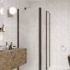 Shower enclosure Hietakari Infinia 253, black frame, Chinchilla patterned glass Shower enclosure Hietakari Infinia 253, black frame, Chinchilla patterned glass